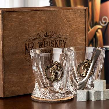 Набор бокалов для виски подарочный "Дева" упаковка Mr Whiskey