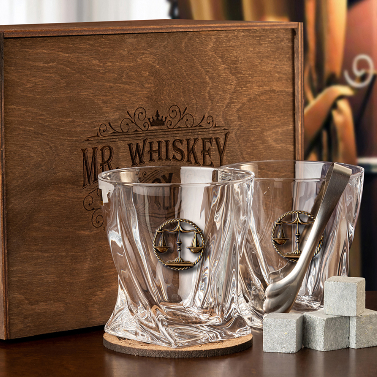 Набор бокалов для виски подарочный "Весы" упаковка Mr Whiskey