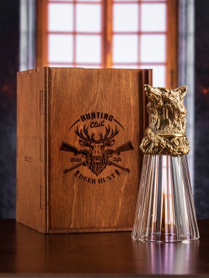 Лафитник-перевертыш Классический "Волк" в деревянной упаковке (Hanter)