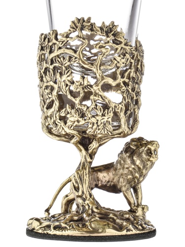 Набор 2 лафитника "Лев", в черной подарочной упаковке.