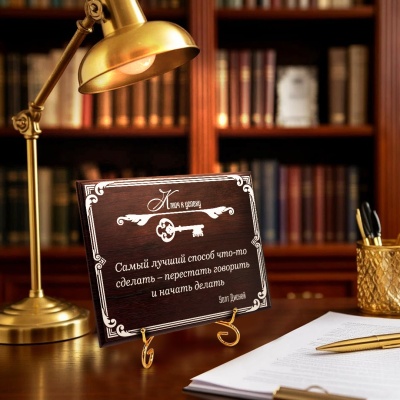 Плакетка подарочная "Самый лучший способ что-то сделать..." в картонной коробке