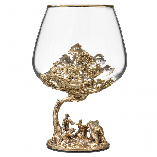 Бокал для коньяка Охота на Медведя 420 мл в подарочной коробке