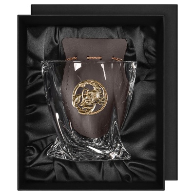 Бокал для виски с накладкой "Рак", в коробке из дизайнерского картона