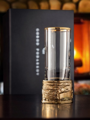 Стопка Патрон Орел с латунным основанием в подарочной коробке