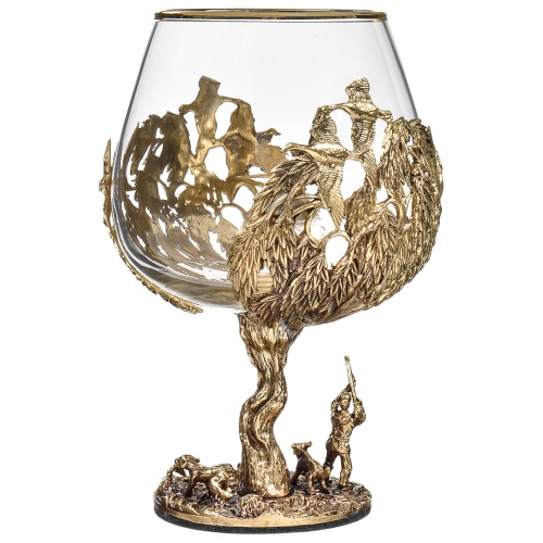 Набор 2 бокала для коньяка "Охота на Уток" и "Охота на Лося", в коробке из дизайнерского картона