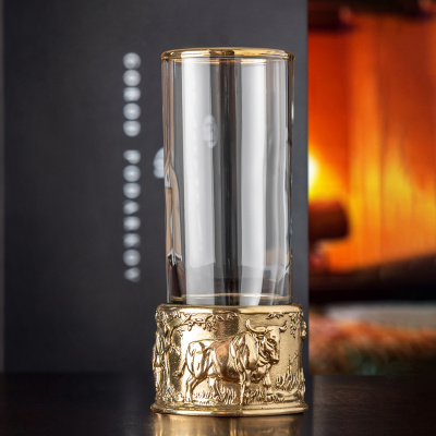 Стопка Патрон Буйвол с латунным основанием в подарочной коробке