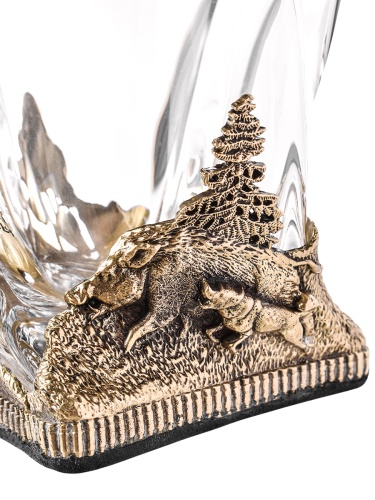 Бокал для ВИСКИ ручная работа охота на кабана в подарочной упаковке