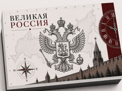 Набор из 4-х крученых бокалов для виски с накладками Герб России с эмалью в подарочной коробке с печатью
