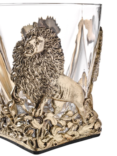 Бокал для ВИСКИ ручная работа Львы в подарочной упаковке