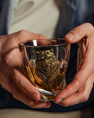 Бокал для виски "Медведь" в картонной коробке