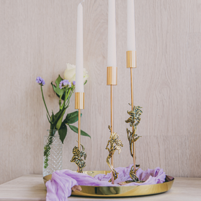 Подарочный набор из 3 подсвечников "Ирис" в подарочной коробке