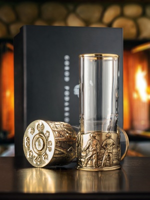 Набор 2 стопки патрон Профессии "Нефтяник",  в черной подарочной упаковке