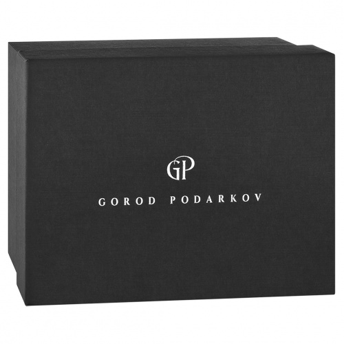 Подстаканник ручной работы С Юбилеем 65 лет в черной подарочной упаковке