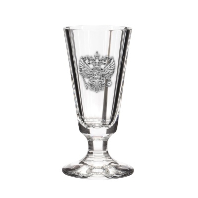 Набор Лафитный 4 стопки(Герб олово) в черной коробке