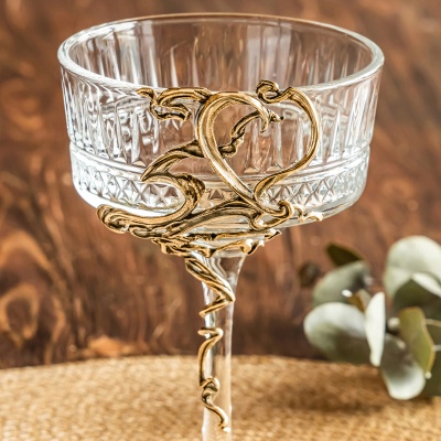 Набор 2 бокала Элизия для шампанского "Сердца" в подарочной коробке