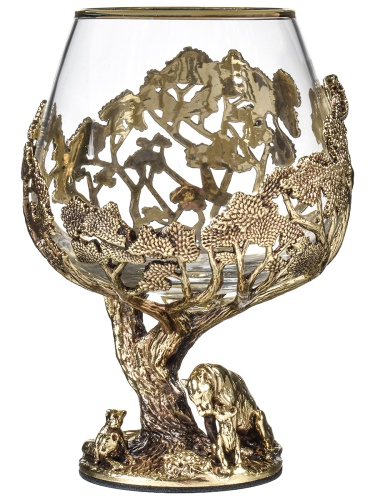 Набор 2 бокала для коньяка(R) "Лев/Львица",в черной подарочной упаковке.