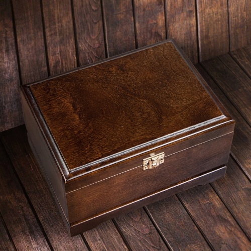 Бокал для виски квадро Лошадь в деревянной шкатулке