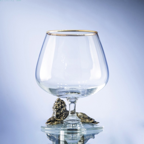 Подарочный набор из 4 бокалов для коньяка "Лев" в подарочной коробке