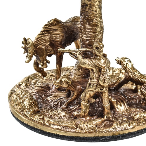 Набор 2 бокала для коньяка "Охота на Уток" и "Охота на Лося", в шкатулке из массива