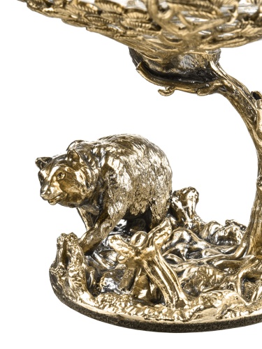 Набор 2 бокала для коньяка (Р) "Кабан +Медведь ", в черной  подарочной упаковке