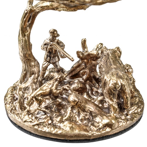 Набор 2 бокала для коньяка "Охота на Кабана" и "Охота на Медведя", в шкатулке из массива