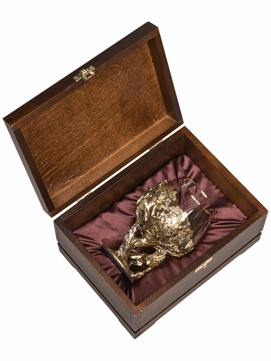 Бокал для коньяка "Лев" (ROYAL) 420 мл в деревянной шкатулке