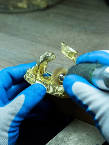 Набор 2 бокала для коньяка "Тигр", в шкатулке из массива