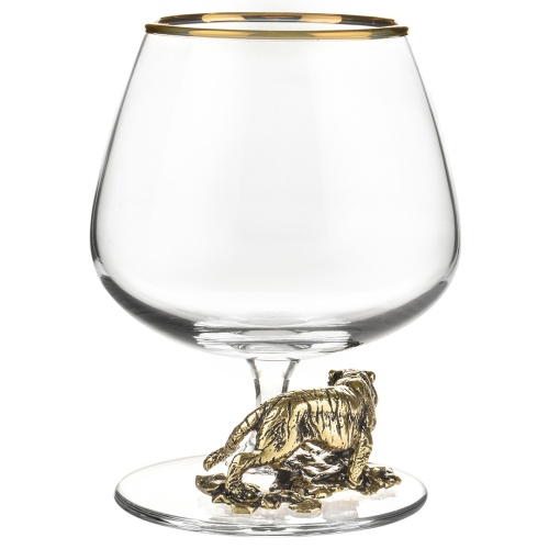 Подарочный набор из 4 бокалов для коньяка "Тигр" в подарочной коробке