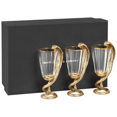 Набор 3 лафитника "Змея", в черной подарочной упаковке.