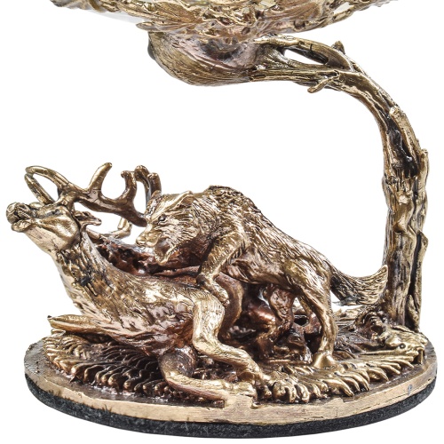 Набор 2 бокала для коньяка "Охота на Оленя" и "Охота на Лося", в шкатулке из массива