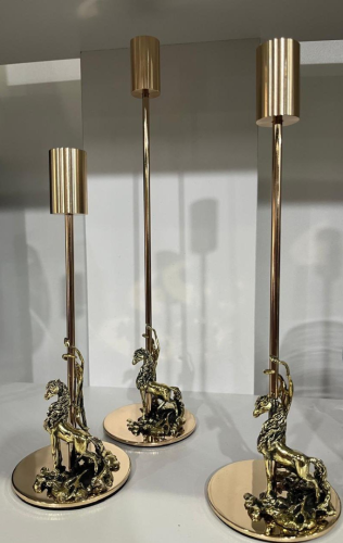 Набор из 3 подсвечников "Лошадь" в подарочной коробке