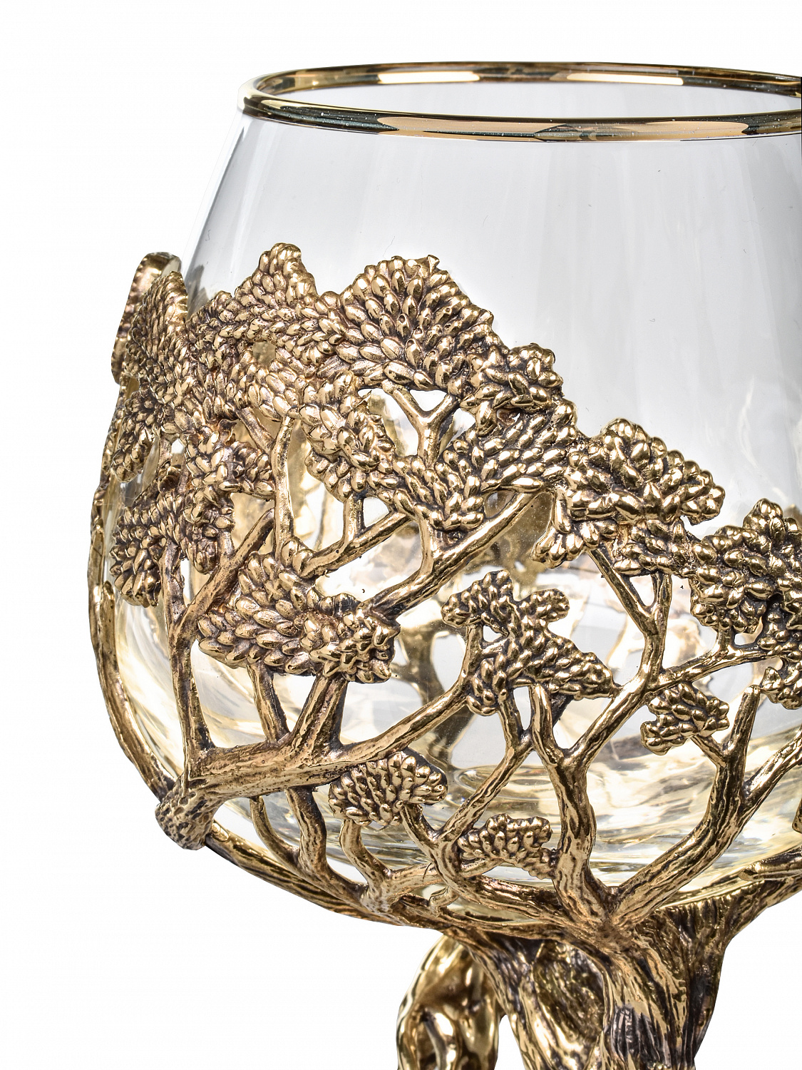 Бокал для коньяка "Лев" (ROYAL) 420 мл в деревянной шкатулке