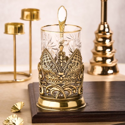 Подстаканник ручной работы "Глава Семьи", в черной подарочной коробке