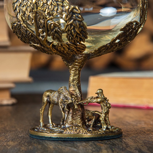 Набор 2 бокала для коньяка "Охота на Уток" и "Охота на Лося", в коробке из дизайнерского картона