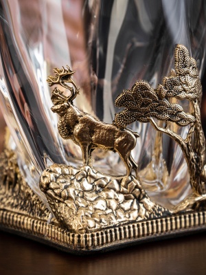 Набор из 4-х бокалов для ВИСКИ ручная работа Охота на оленя в плдарочной упаковке