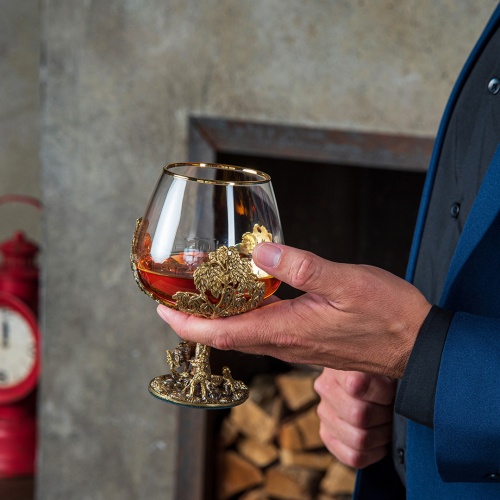 Набор 2 бокала для коньяка "Охота на Уток" и "Охота на Лося", в коробке из дизайнерского картона