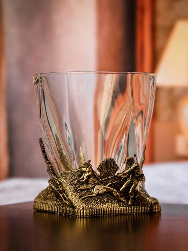 Бокал для ВИСКИ ручная работа охота на кабана в подарочной упаковке