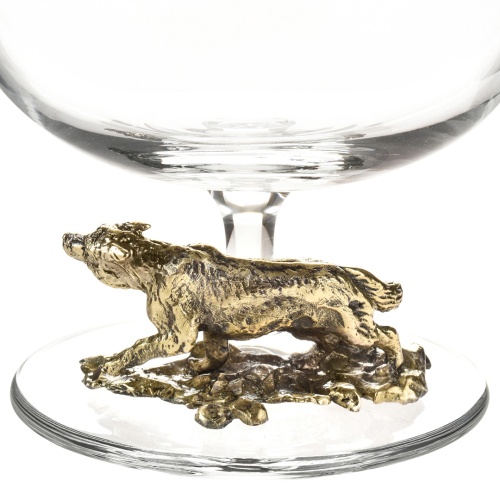 Подарочный набор из 4 бокалов для коньяка "Волк" в подарочной коробке