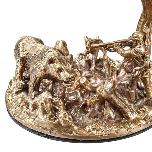 Набор 2 бокала для коньяка "Охота на Кабана" и "Охота на Медведя", в шкатулке из массива