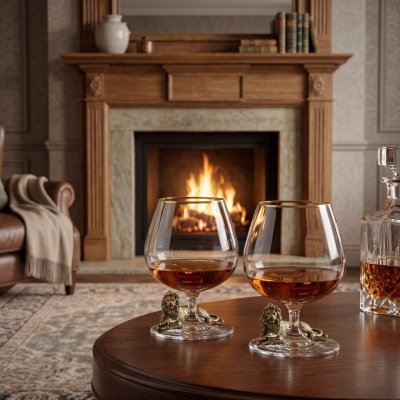 Набор из 2-х бокалов для коньяка "Лев лежачий" в картонной коробке