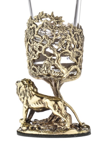 Набор 2 лафитника "Лев", в черной подарочной упаковке.