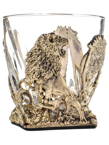 Бокал для ВИСКИ ручная работа Львы в подарочной упаковке