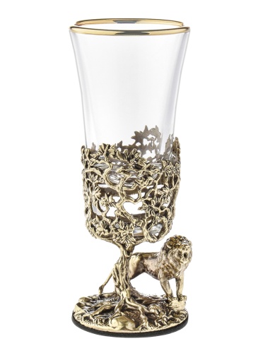 Набор 2 лафитника "Лев", в черной подарочной упаковке.