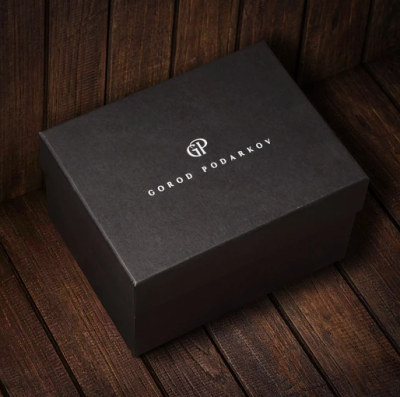 Бокал для коньяка символ года Лошадь в черной коробке