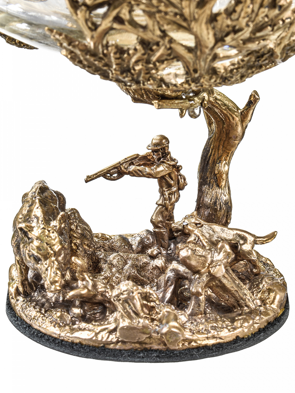 Набор бокалов для коньяка со штофом Охота в большом футляре с накладкой Настоящий мужчина