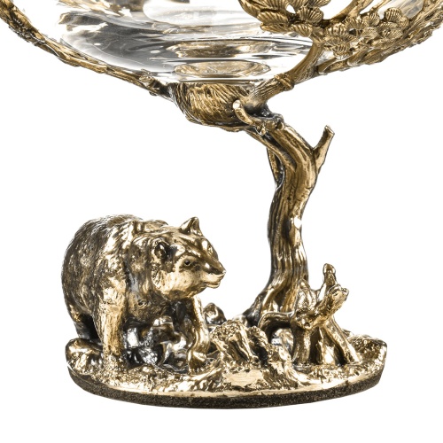 Набор 2 бокала для коньяка "Кабан и "Медведь", в шкатулке из массива