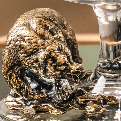 Подарочный набор из 4 бокалов для коньяка "Лев,Тигр, Волк, Медведь" в картонной коробке