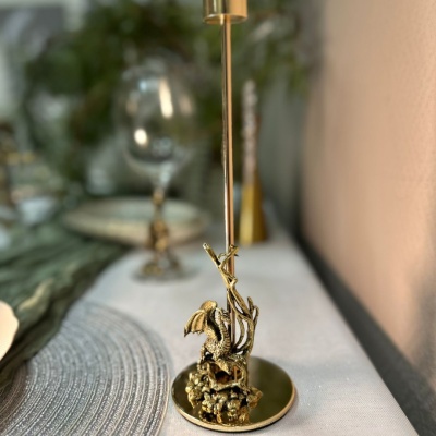 Подсвечник металлический малый Дракониха в транспортной коробке