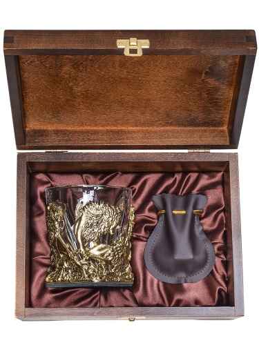 Бокал для ВИСКИ ручная работа Львы в подарочной упаковке
