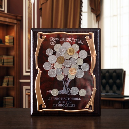 Панно "Денежное дерево. Дерево настоящее, доходы приносящее", в подарочной коробке